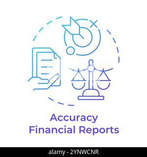 Accuracy financial reports blue gradient concept icon Stock Vector