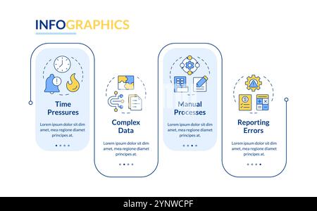 Financial close issues rectangle infographic vector Stock Vector