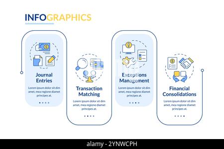 Financial close solutions management rectangle infographic vector Stock Vector