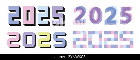 Unique retro 2025 number design Stock Vector
