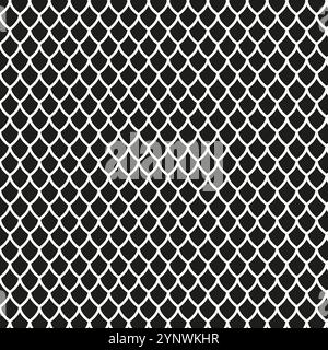 Dragon skin seamless pattern. Linear scales Stock Vector