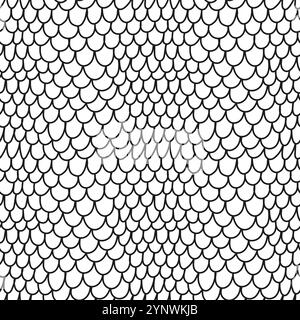 Dragon scales hand drawn seamless pattern Stock Vector