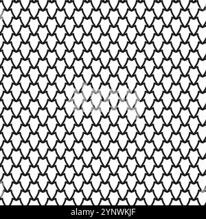 Dragon skin seamless pattern. Linear scales Stock Vector
