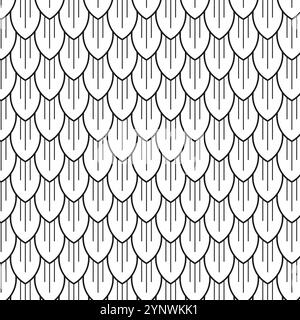 Dragon skin seamless pattern. Linear scales Stock Vector