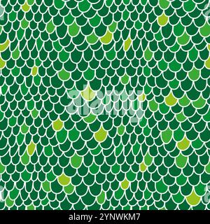 Dragon scales hand drawn seamless pattern Stock Vector