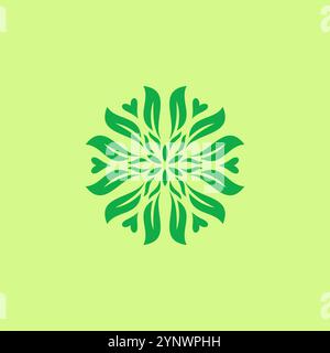 Circular Leaves Vector Illustration. leaf Circle Organic Logo Stock Vector