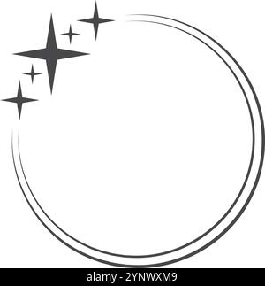 A black and white circle with stars in it Stock Vector
