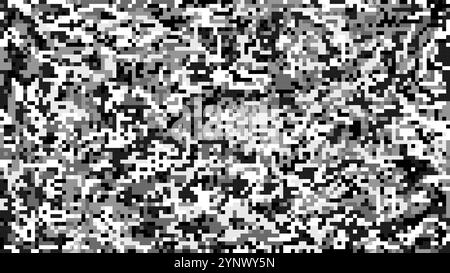 A black and white photo of a forest with a pixelated effect Stock Vector