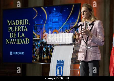 Madrid, Madrid, SPAIN. 27th Nov, 2024. The German ambassador in Madrid, MARIA MARGARETE GOSSE, thanks her nation for its invitation as a guest country at Christmas at the Matadero. (Credit Image: © Ignacio Lopez Isasmendi/ZUMA Press Wire) EDITORIAL USAGE ONLY! Not for Commercial USAGE! Stock Photo