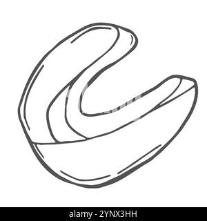 Doodle vector set: Boxing sport equipments and objects such as tank top, trunk, fight gear, gloves, belt, speed bag, etc. Black and white line illustr Stock Vector
