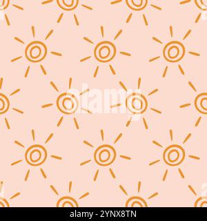Boho Aztec Sun Seamless Pattern Tribal Background Stock Vector