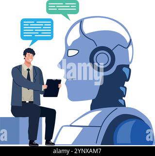businessman using virtual assistant for work Stock Vector