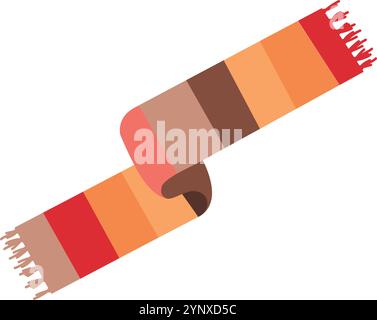 A striped scarf is shown on a white background Stock Vector