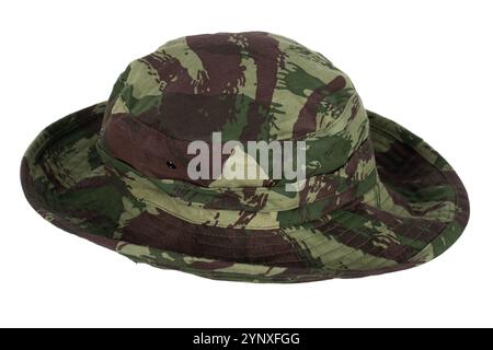 jungle camo boonie hat isolated on white background Stock Photo