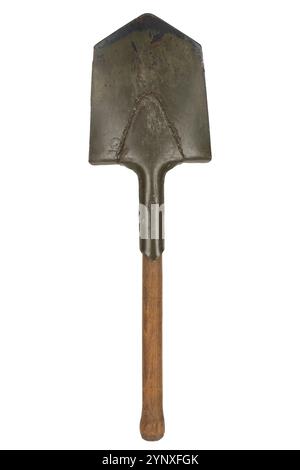 infantry small shovel isolated on a white background. Stock Photo