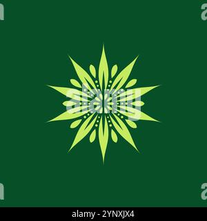 Circular Leaves Vector Illustration. leaf Circle Organic Logo. flower icon Stock Vector