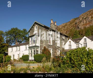 UK, England, Cumbria, Langdale, Old Dungeon Ghyll Hotel, former farm Stock Photo