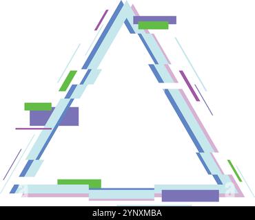 A triangle with a green stripe on the left side Stock Vector