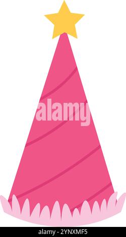 A pink hat with a star on top Stock Vector