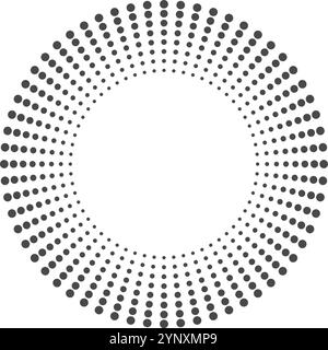 A black and white image of a circle with many small dots Stock Vector