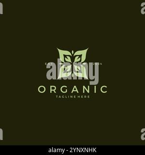 Organic Simple Logo Design. Nature Leaf or flower logo Stock Vector