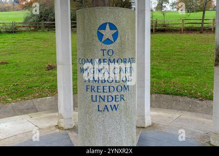 The Magna Carta memorial in Runnymede, Surrey, UK Stock Photo