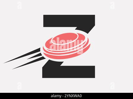 Initial Letter Z Hockey Puck Logo Vector Template Stock Vector