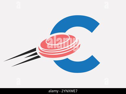 Initial Letter C Hockey Puck Logo Vector Template Stock Vector