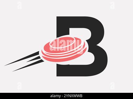 Initial Letter B Hockey Puck Logo Vector Template Stock Vector