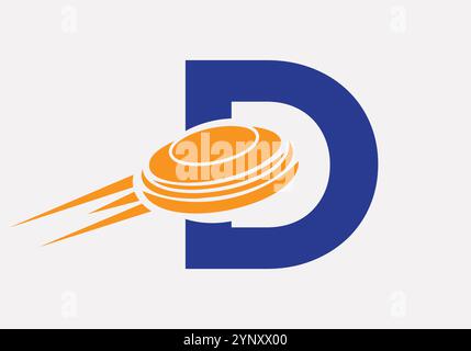 Initial Letter D Hockey Puck Logo Vector Template Stock Vector