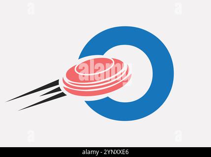 Initial Letter O Hockey Puck Logo Vector Template Stock Vector
