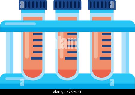 laboratory test tubes on rack Stock Vector