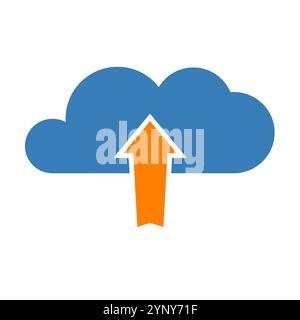 Upload cloud icon. Vector illustration. Stock Vector