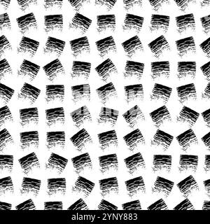 Seamless Pattern with hand drawn black scribble Smear. Abstract grunge texture. Vector illustration Stock Vector
