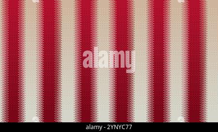 Red and White Stripes Christmas Pattern in Pixel Art Style Stock Vector