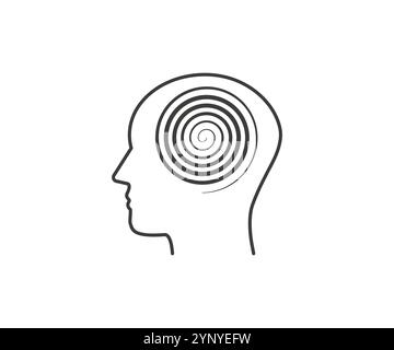 Hypnosis, head, spiral icon. Vector illustration. Stock Vector