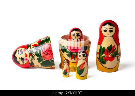 A russian matryoshka doll on a white background Stock Photo