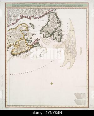 Nova tabula geographica complectens borealiorem Americae partem. 1690 by Visscher, Nicolaes, 1618-1679 Stock Photo