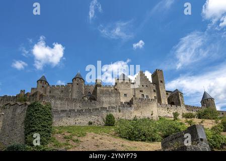 Landscape of the fortified town of Carcassonne Stock Photo