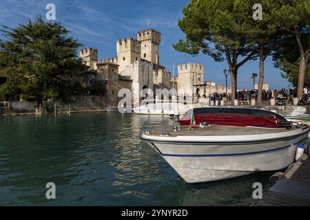 View of the old town of Sirmione on Lake Garda Stock Photo