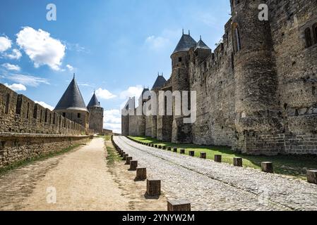 Landscape of the fortified town of Carcassonne Stock Photo