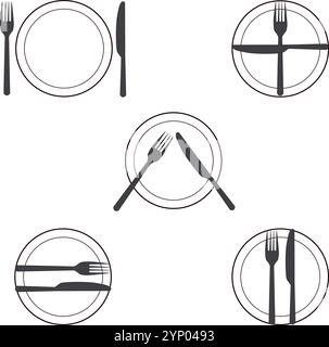The language of cutlery on a white background Stock Vector