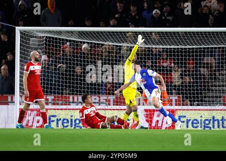 Dominic Hyam of Blackburn Rovers celebrates their opening goal during ...