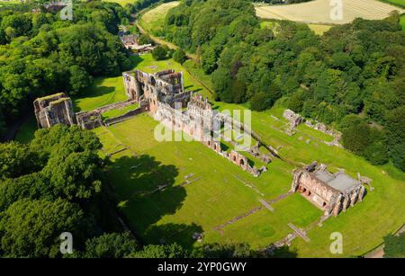 Furness Abbey, Cumbria. Founded 1123 as Order of Savigny. Cistercian from 1147. Visible ruins mainly 12th 13th C. Gothic style in local red sandstone Stock Photo