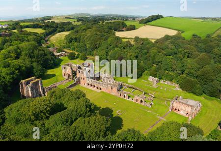 Furness Abbey, Cumbria. Founded 1123 as Order of Savigny. Cistercian from 1147. Visible ruins mainly 12th 13th C. Gothic style in local red sandstone Stock Photo