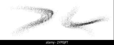 Charcoal splashes, black dotwork grain texture, abstract stipple sand effect Stock Vector