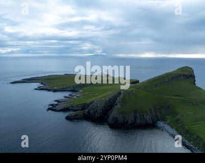 Aerial view of the Point of Neist Light House, Isle of Skye, Scotland Stock Photo