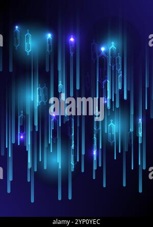 Abstract background with blue lines gradient, stock vector Stock Vector