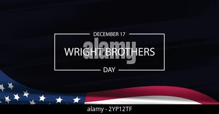 Honoring the Fathers of Aviation Wright Brothers Day on December 17 Stock Vector