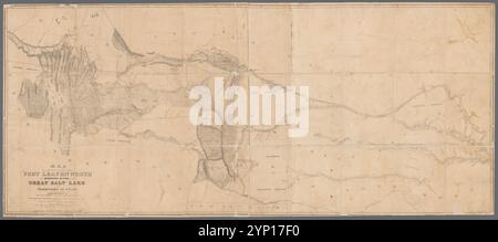 Map of a reconnoissance between Fort Leavenworth on the Missouri River and the Great Salt Lake in the Territory of Utah 1850 by Stansbury, Howard, 1806-1863 Stock Photo